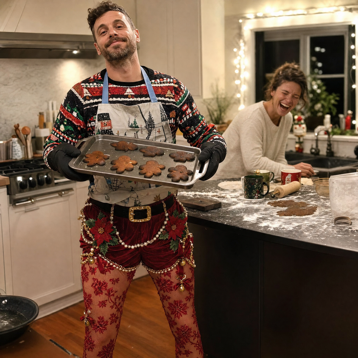 Baking Christmas cookies in Lacemas